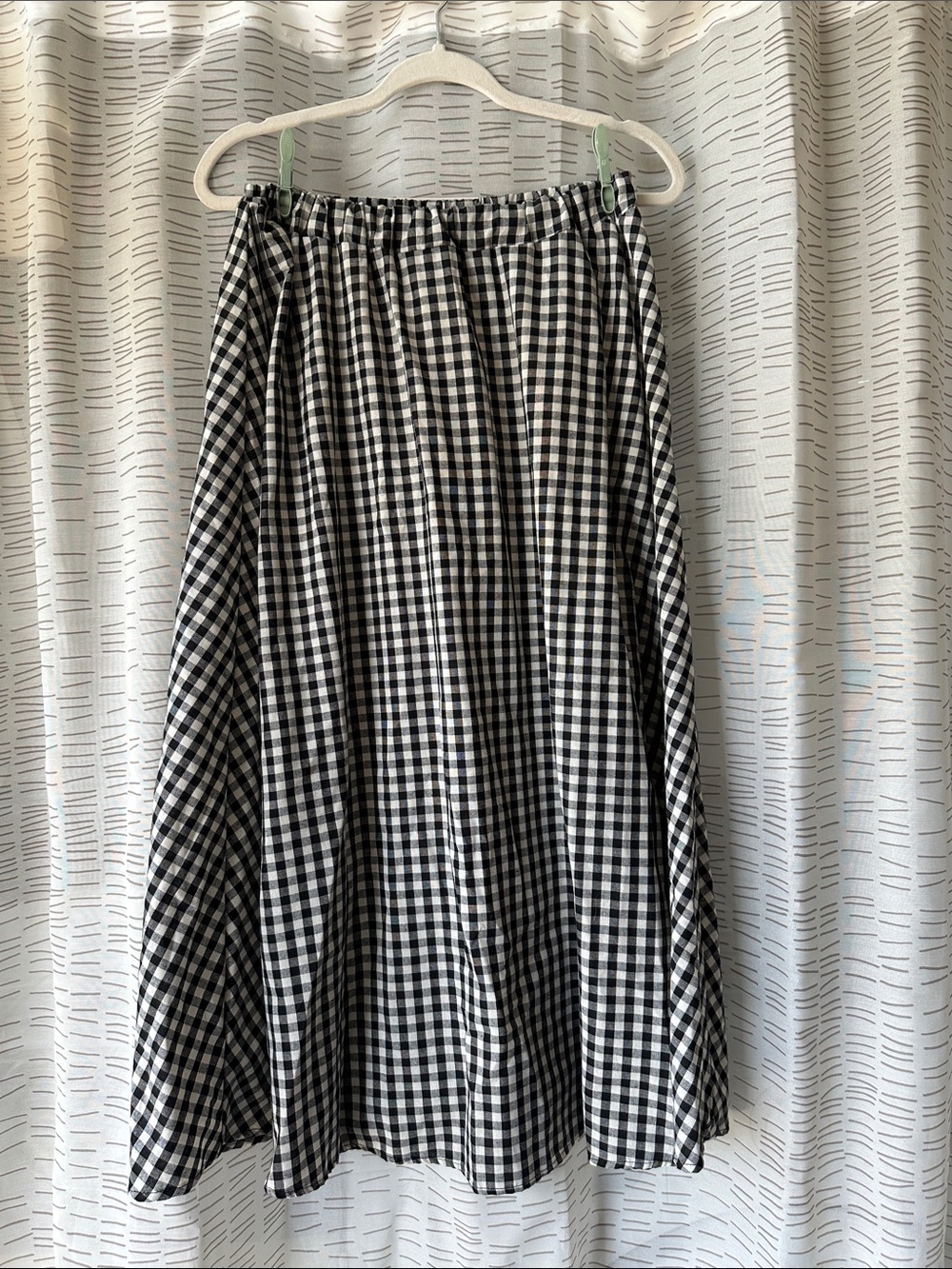 Black & White Gingham Circle Skirt - Classic A-Line Style